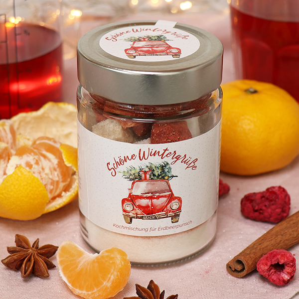 Erdbeerpunsch - Schöne Wintergrüße - Chocolina Shop